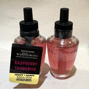 Bath & Body Works White Barn Wallflower Raspberry Tangerine Refill Bulbs Set 2